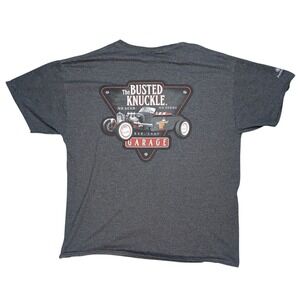 The Busted Knuckle Garage XL Grey Short Sleeve Graphic T Shirt Car Garage